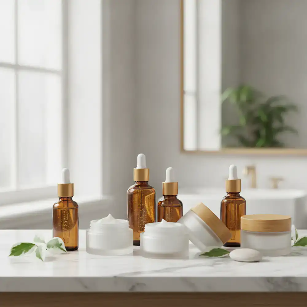 Facial care serums and creams